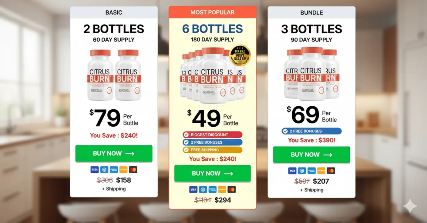 Fresh citrus fruits and orange peel extract - natural ingredients in Citrus Burn for weight loss